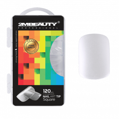 Nail Art Tip Square Clear - 120 db Tip