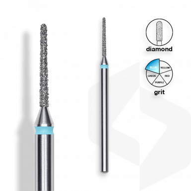 Staleks - Csiszolófej Gyémánt Tű 1 mm | 10 mm Kék | Közepes FA80B010-10K