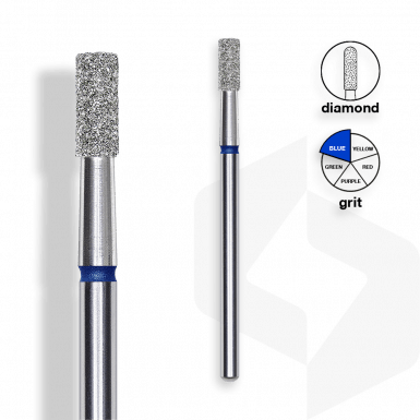 Staleks - Csiszolófej Gyémánt Henger 2,5 mm | 6 mm Kék | Közepes FA20B025-6K