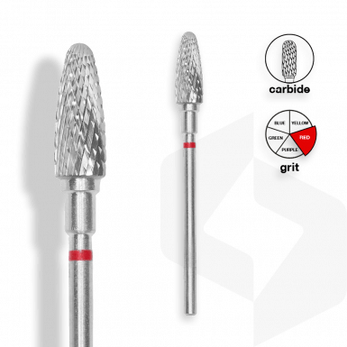 Staleks - Karbid csiszolófej kugli 5 mm | 13 mm Piros | Finom FT90R050-13