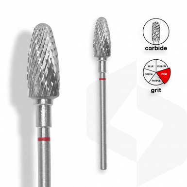 Staleks - Karbid csiszolófej kugli 6 mm | 14 mm Piros | Finom FT90R060-14