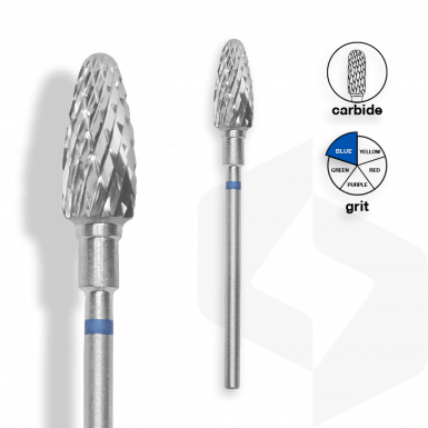 Staleks - Karbid csiszolófej kugli 6 mm | 14 mm Kék | Közepes FT90B060-14