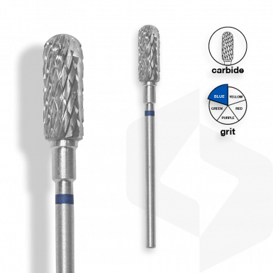 Staleks - Karbid csiszolófej Lekerekített Henger 5 mm | 13 mm Kék | Közepes FT30B050-13