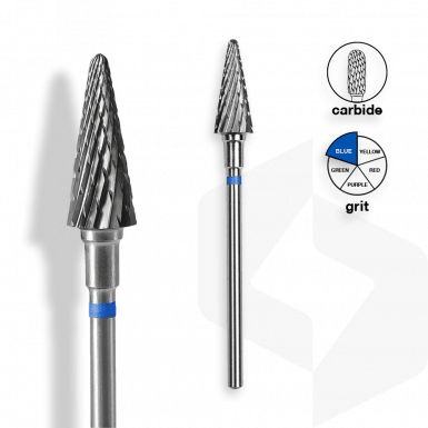Staleks - Karbid Csiszolófej Kúp 6mm | 14mm Kék | Közepes FT71B060-14