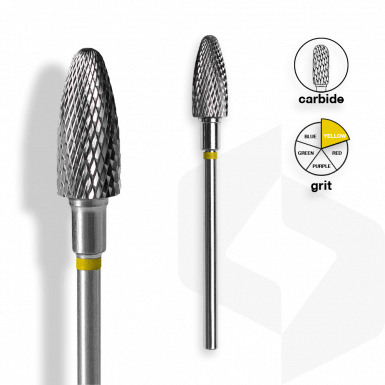 Staleks - Karbid Csiszolófej Keskeny Kugli 6mm | 14 mm Sárga | Extra Finom FT90Y060-14