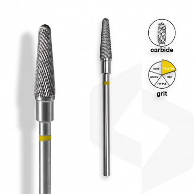Staleks - Karbid Csiszolófej Keskeny Lekerekített Kúp 4mm | 13 mm Sárga | Extra Finom FT70Y040-13