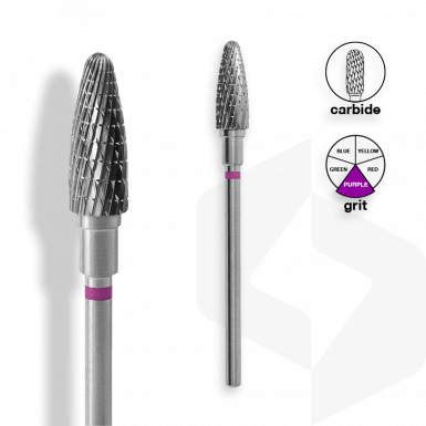 Staleks - Karbid Csiszolófej Kugli 5mm | 13mm Lila | Extra Durva FT90V050-13