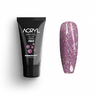 Acryl Pro Gel Flakes 'n Glitter Heliotrope - HEMA Mentes Akrilzselé