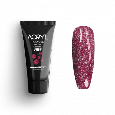 Acryl Pro Gel Flakes 'n Glitter Raspberry - HEMA Mentes Akrilzselé