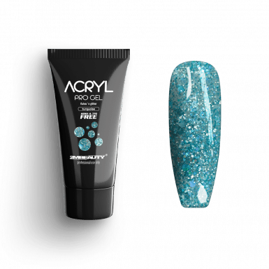 Acryl Pro Gel Flakes 'n Glitter Turquoise - HEMA Mentes Akrilzselé