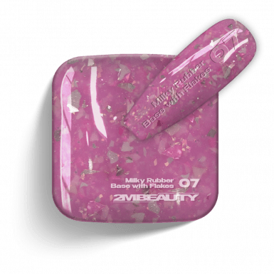 Gel Lack - Milky Rubber Base With Flakes 07 - HEMA Mentes