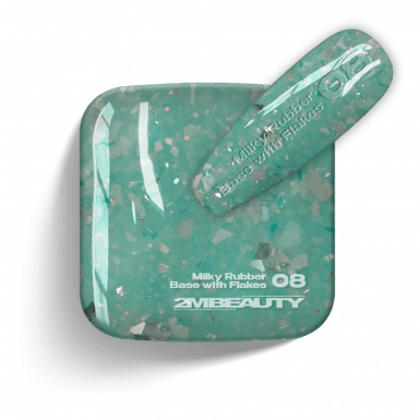 Gel Lack - Milky Rubber Base With Flakes 08 - HEMA Mentes