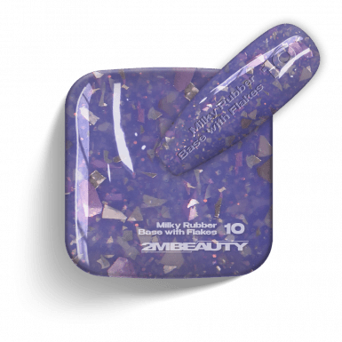 Gel Lack - Milky Rubber Base With Flakes 10 - HEMA Mentes