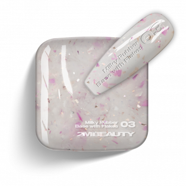Gel Lack - Milky Rubber Base With Flakes 03 - HEMA Mentes