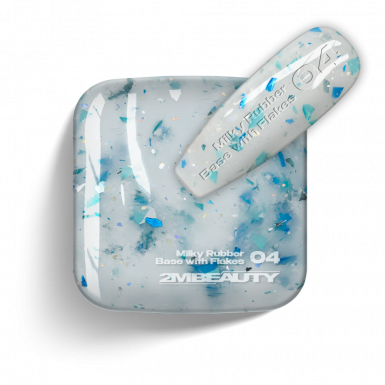 Gel Lack - Milky Rubber Base With Flakes 04 - HEMA Mentes