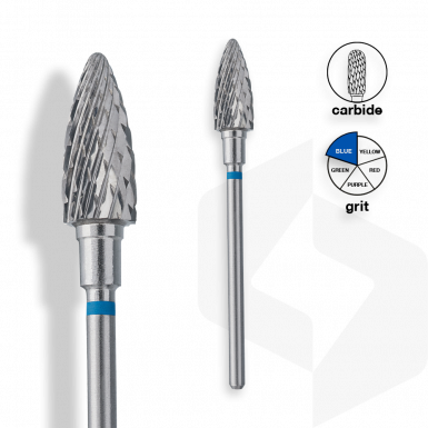 Staleks - Karbid Csiszolófej Kúp 6 mm | 14 mm Kék | Közepes - FT110B060-14