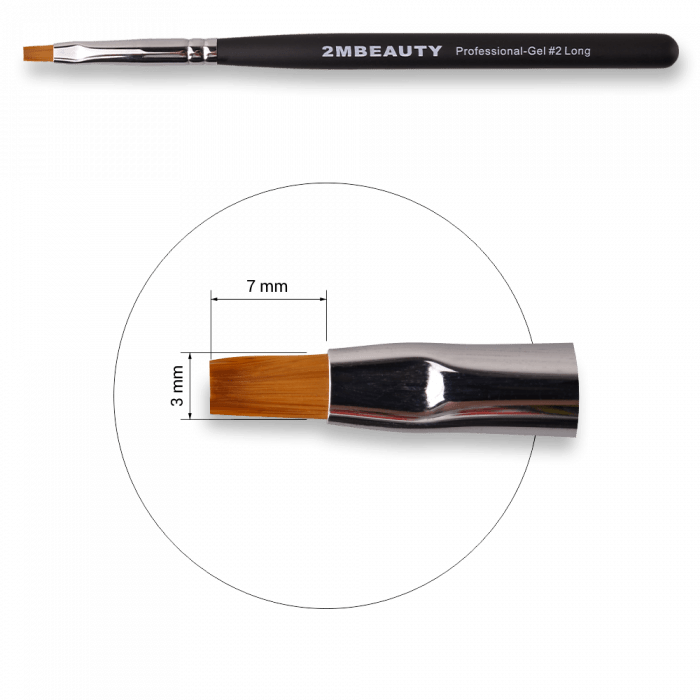 Zselé ecset Gel #2 Long - Black Beauty