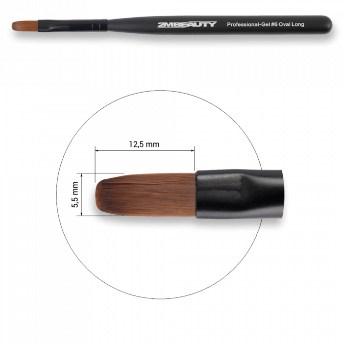 Zselé ecset Gel #6 Oval Long - Black Beauty