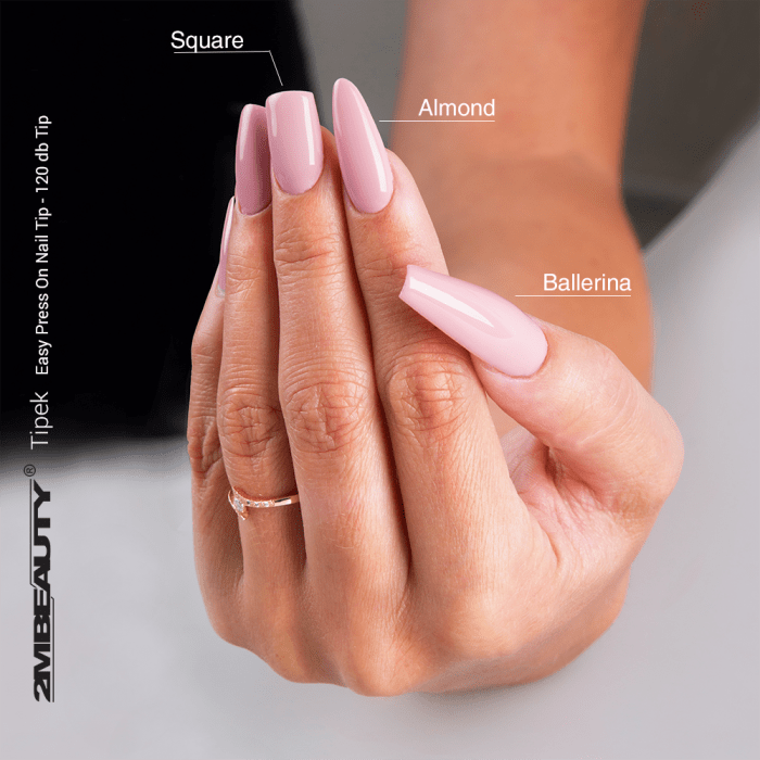 Easy Press On Nail Tip Almond - 120 db Tip