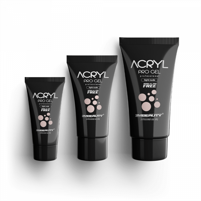 Acryl Pro Gel Light Nude - HEMA Mentes Akrilzselé - Tubusos