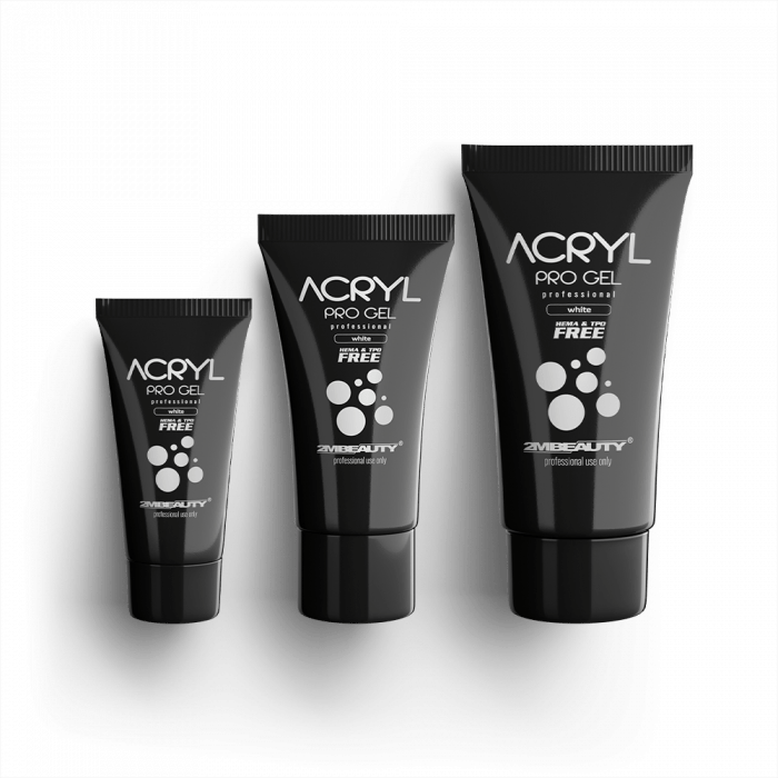 Acryl Pro Gel White - HEMA Mentes Akrilzselé - Tubusos
