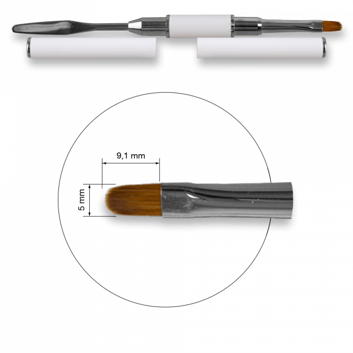 Acryl Pro Gel Twin Mix 6 Oval - Trapezoid Spatula - White