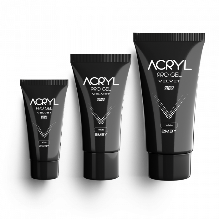Acryl Pro Gel Velvet - White - HEMA Mentes Akrilzselé