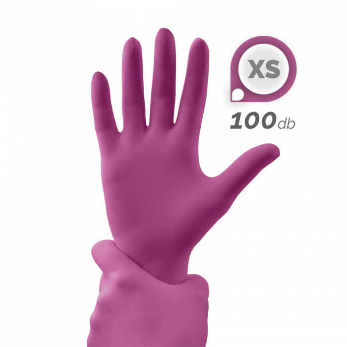 Gumikesztyű - Magenta:
Közepes vastagságú, tartós, púdermentes nitril gumikesztyű.
Több sz�...