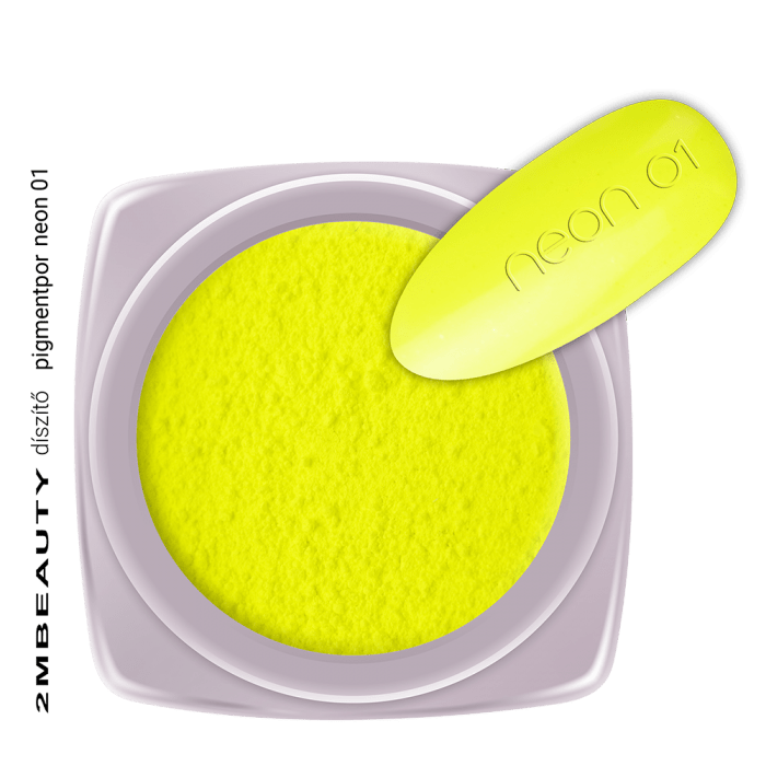 Pigmentpor neon 01:  Élénk színű, sárga, különleges pigment por a változatos körömdíszít...