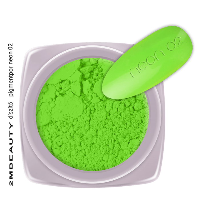 Pigmentpor neon 02:  Élénk színű, zöld, különleges pigment por a változatos körömdíszít�...