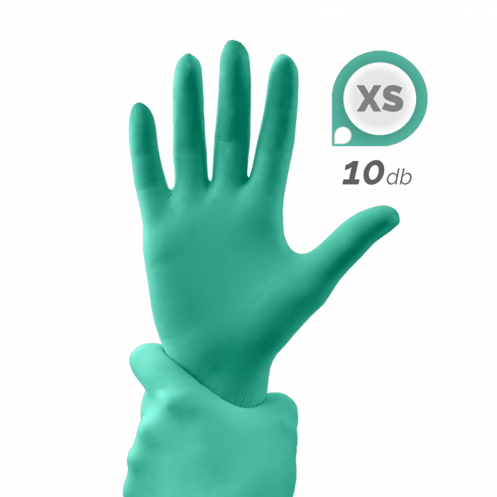 Gumikesztyű - Mentazöld XS:
Közepes vastagságú, tartós, púdermentes nitril gumikesztyű.
Tö...