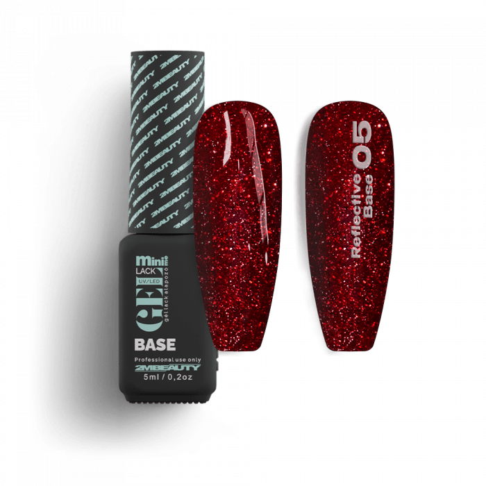 Gel Lack - Reflective Base 05 - HEMA Mentes:
Fényvisszaverő csillámokat tartalmazó, 2in1 gél l...