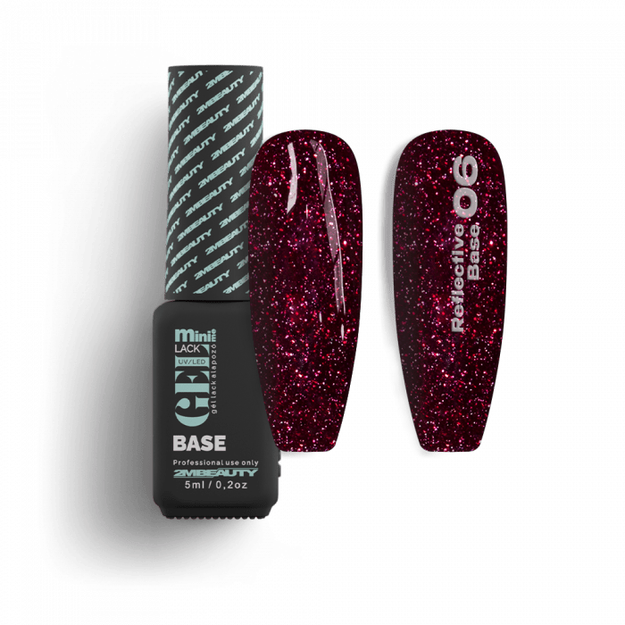 Gel Lack - Reflective Base 06 - HEMA Mentes:
Fényvisszaverő csillámokat tartalmazó, 2in1 gél l...