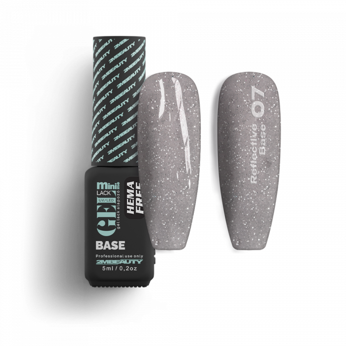 Gel Lack - Reflective Base 07 - HEMA Mentes Gel Lack - Reflective Base 07 - HEMA Mentes:
Fényvisszaverő csillámokat tartalmazó, 2in1 gél l...