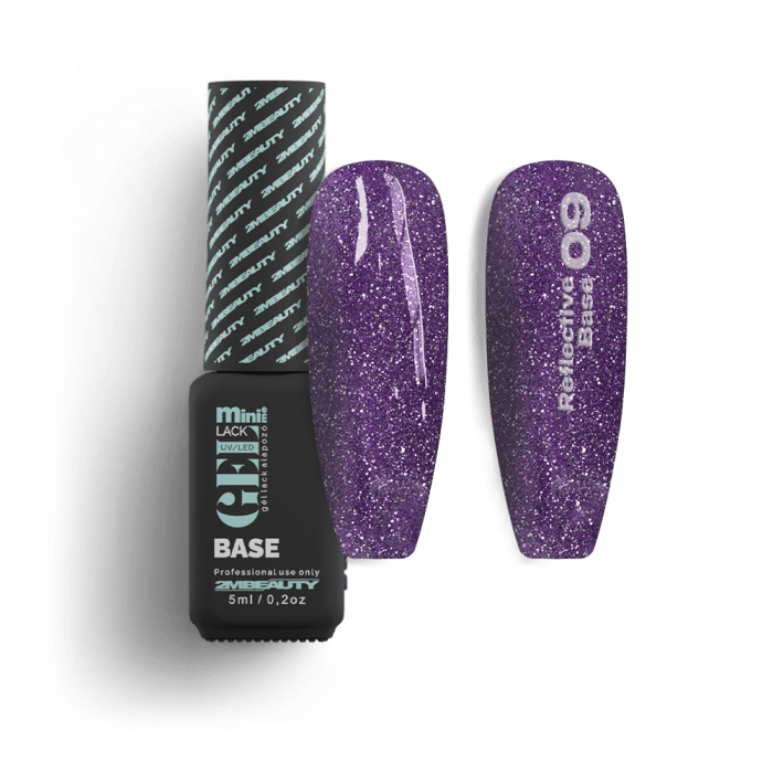 Gel Lack - Reflective Base 09 - HEMA Mentes Gel Lack - Reflective Base 09 - HEMA Mentes:
Fényvisszaverő csillámokat tartalmazó, 2in1 gél l...