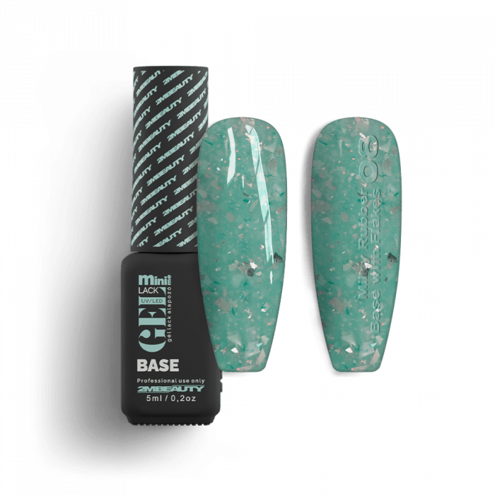 Gel Lack - Milky Rubber Base With Flakes 08 - HEMA Mentes:
Közepes sűrűségű, almazöld árnyal...