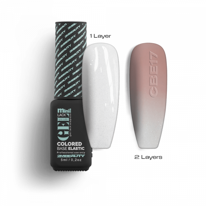Gel Lack - Colored Base Elastic Shimmer Milky White CBE17 - HEMA Mentes:
Tejfehér, ezüst mikrocsi...