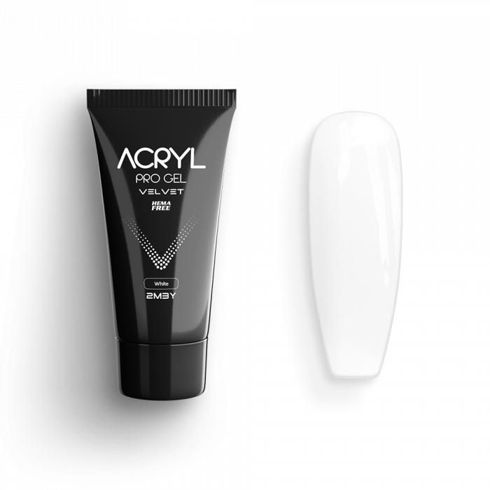 Acryl Pro Gel Velvet - White - HEMA Mentes Akrilzselé:
White acrylgel-ünk HEMA mentes, így nem c...