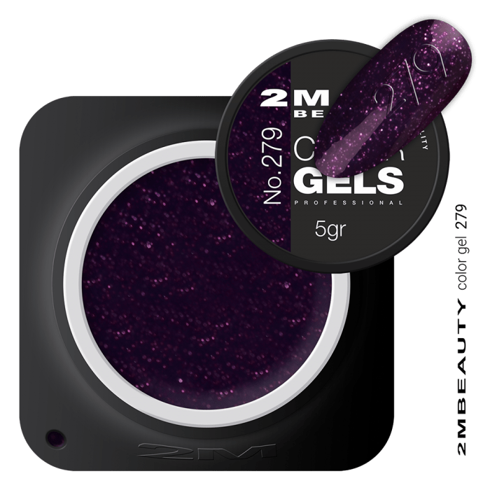 Színes Zselé - Csillámos 279 - HEMA Mentes Színes Zselé - Csillámos 279 - HEMA Mentes:
Sötétlila színű color zselé, pink csill...