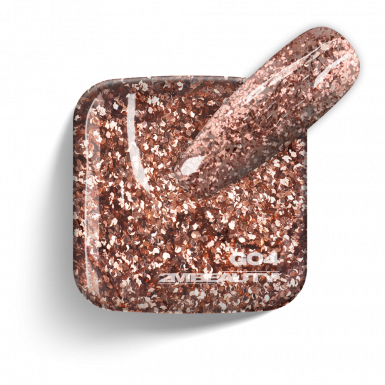 Gel Lack - Csillámos G04: Bronz színű extra csillámos lakkzselé